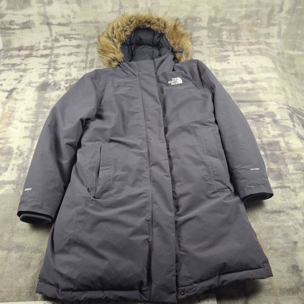The North Face Arctic Parka Womens XL Gray Down Waterproof Winter Jacket Hooded